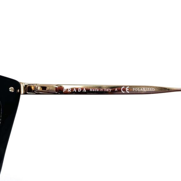 Prada Cinema Sunglasses Cat Eye Black Frame Gold Trim Gradient Lens SPR 53S - Picture 12 of 13